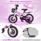 Purple Carbon Steel Kids Sport Bicycle with Dual Brakes, Training Wheels and Basket